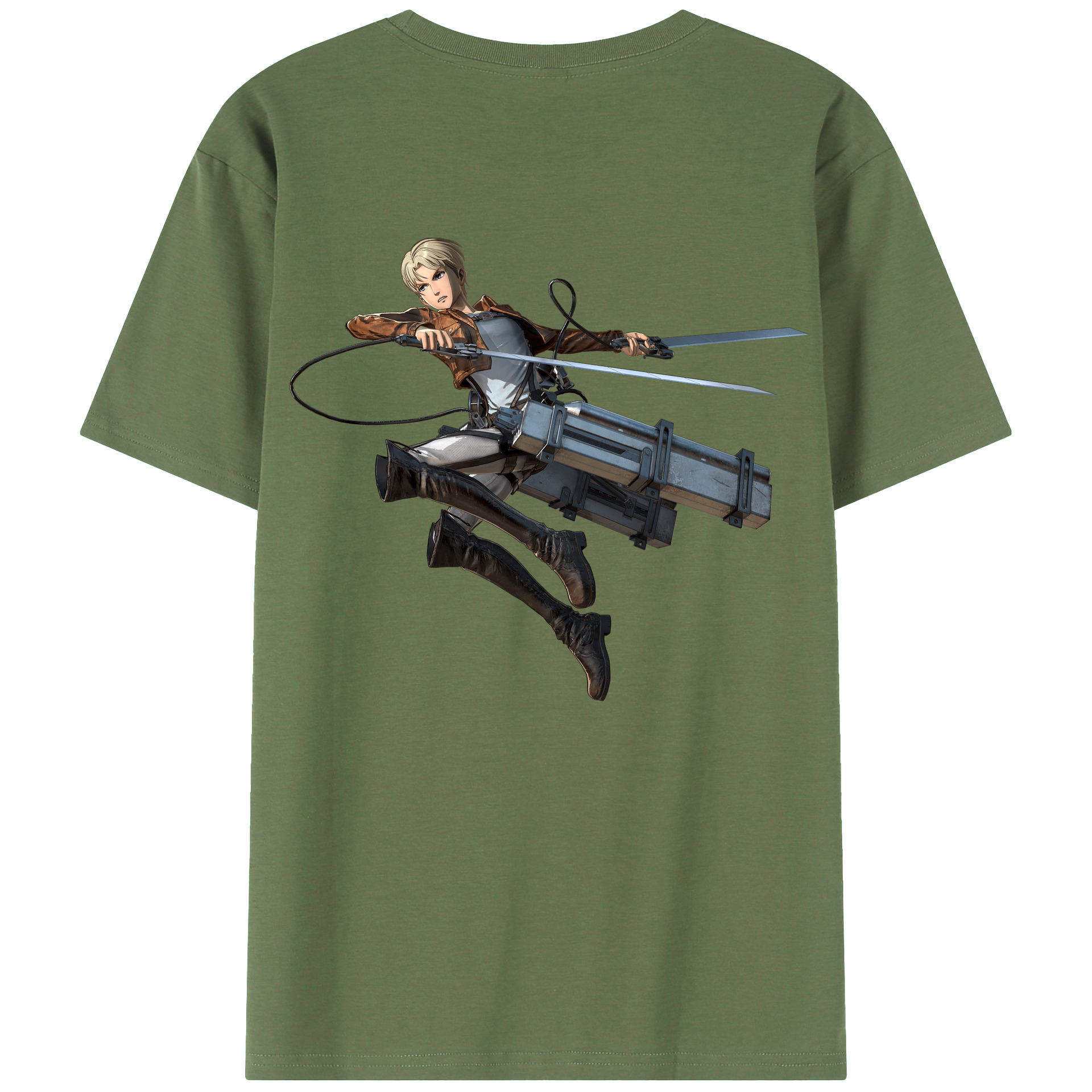 （画像用） 進撃の巨人 Attack on Titan 綿100％ メンズ半袖Tシャツ（バックプリント） 通気性